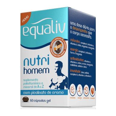 Suplemento Polivitamínico de A-Z Equaliv Nutri Homem com 60 cápsulas