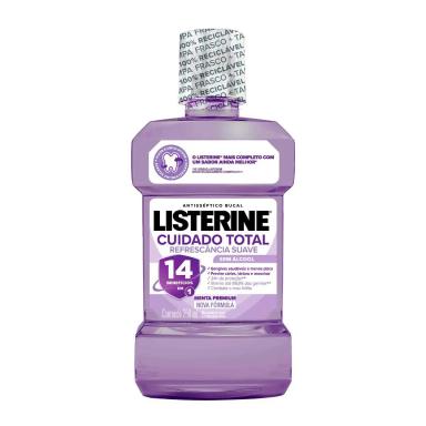 Enxaguante Antisséptico Bucal Listerine Cuidado Total Zero Álcool Menta Premium 250ml