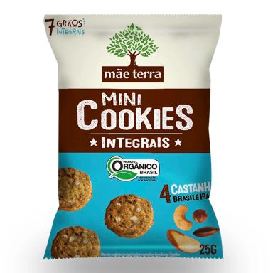 Mini Cookies Integrais Mãe Terra Sabor Castanhas com 25g
