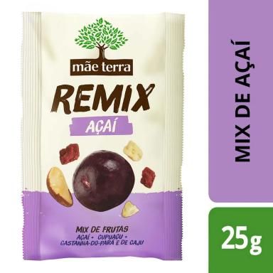 Mix de Frutas Mãe Terra Remix Açaí, Cupuaçu, Castanha-do-Pará e de Caju com 25g