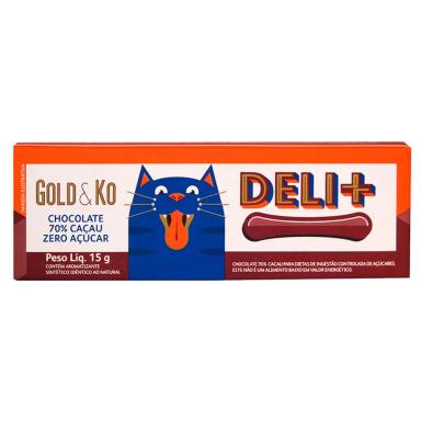 Chocolate 70% Cacau Gold&Ko Deli + Zero Açúcar com 15g