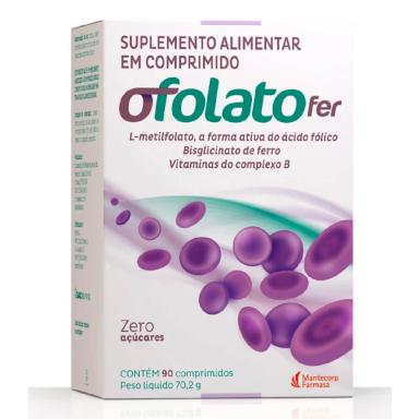 Suplemento Alimentar Ofolato Fer sem Açúcar com 30 Comprimidos