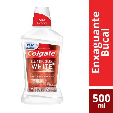 Enxaguante Antisséptico Bucal Colgate Luminous White Zero Álcool com 500ml