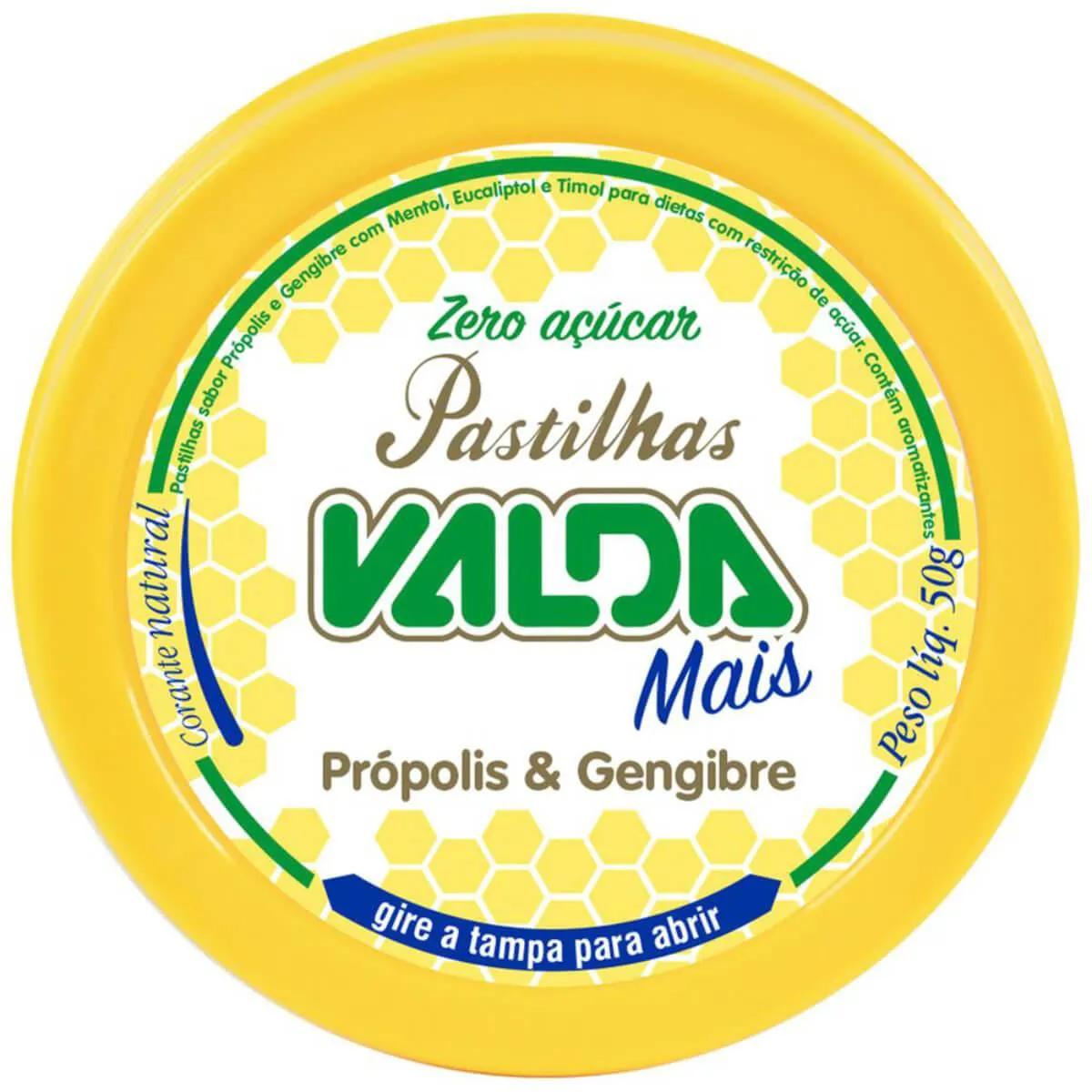 Pastilha Valda Mais Sabor Própolis e Gengibre 50g