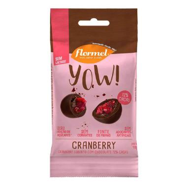 Yow de Cranberry Coberto com Chocolate 72% Cacau com 40g