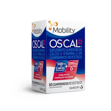 Cálcio 500mg + Vitamina D 1000UI Mobility Os-Cal D 60 comprimidos