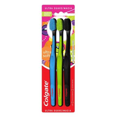 Escova de Dente Colgate Ultra Soft Ultra Macia com 3 unidades