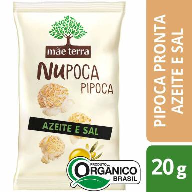 Pipoca Pronta Salgada NuPoca Mãe Terra Sabor Azeite e Sal com 20g