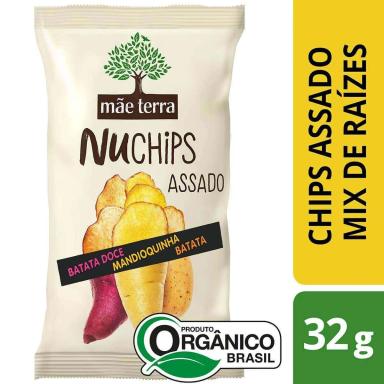 Chips Assado Mix de Raízes Nuchips Mãe Terra com 32g