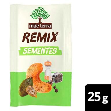 Mix de Sementes Mãe Terra Remix Sementes de Abóbora, Girassol, Castanha-de-Caju com 25g