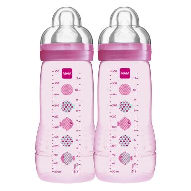 Mamadeira MAM Easy Active Rosa 4 meses+ com 2 unidades