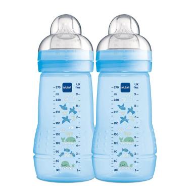 Mamadeira MAM Easy Active Azul 2 meses+ capacidade 270ml com 2 unidades