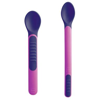 Conjunto de Colheres Termossensíveis MAM Rosa com 2 unidades