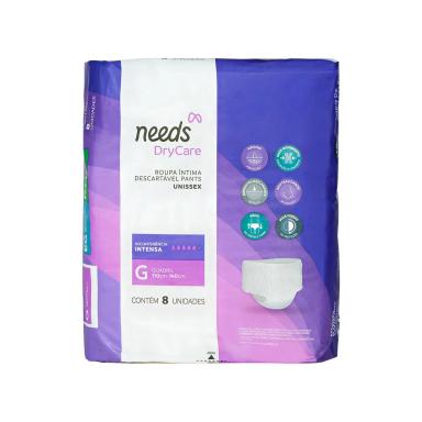 Roupa Íntima Descartável Needs DryCare G 8 unidades
