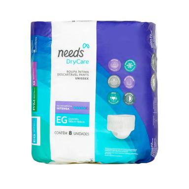 Roupa Íntima Needs DryCare EG 8 unidades