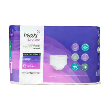 Roupa Íntima Needs DryCare G 16 unidades