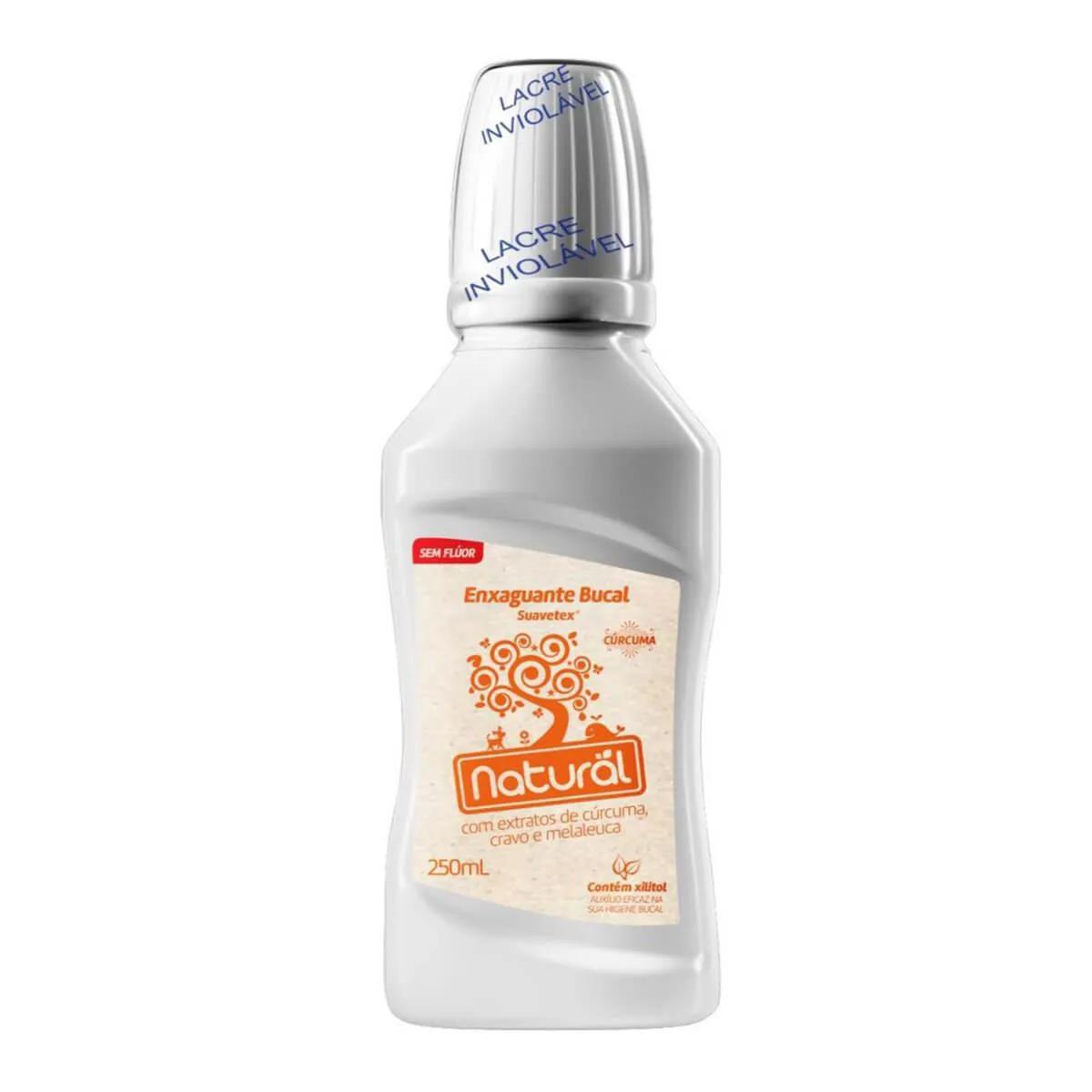 Enxaguante Antisséptico Bucal Natural Extrato de Cúrcuma, Cravo e Melaleuca Sem Flúor com 250ml