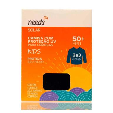 Camisa Infantil com Proteção UV 50+ Needs Tamanho 2 a 3 anos