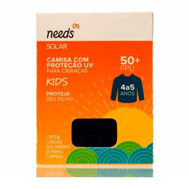 Camisa Infantil com Proteção UV 50+ Needs Tamanho 4 a 5 anos