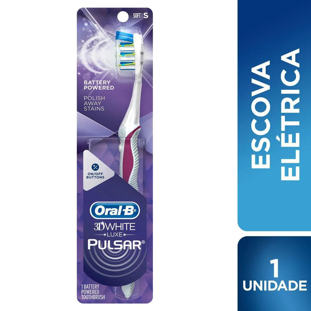 Escova de Dente Elétrica Oral-B 3D White Pulsar Soft com 1 unidade