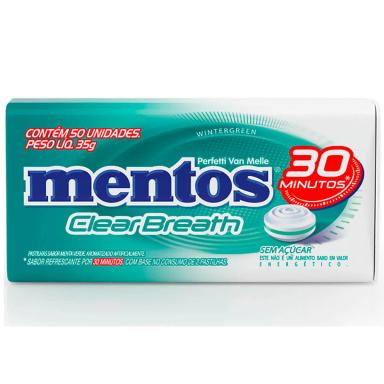 Pastilha Mentos Clear Breath Wintergreen com 35g