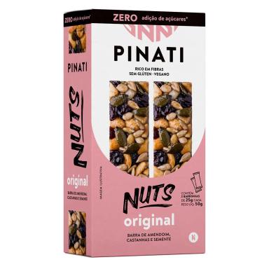 Barra de Amendoim, Castanha e Semente Pinati Nuts Original com 2 Unidades