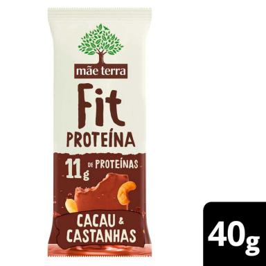 Barra de Proteína Mãe Terra Fit Cacau & Castanhas com 40g