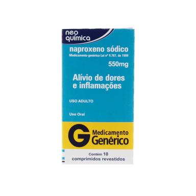 Naproxeno Sódico 550mg 10 comprimidos Neo Química Genérico
