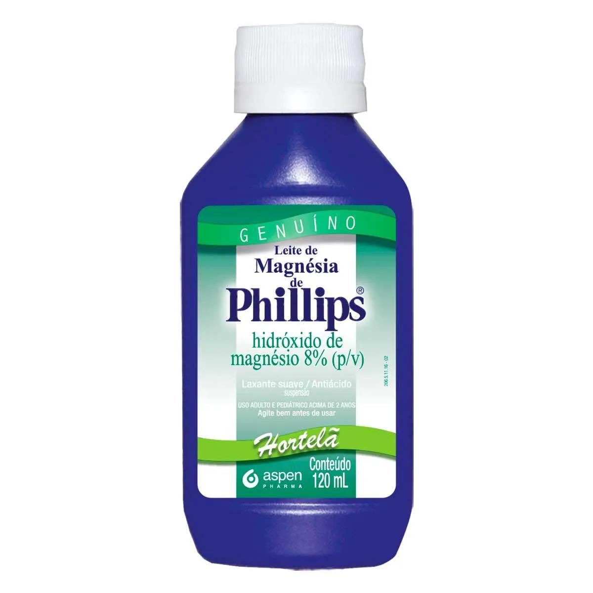 Leite de Magnésia Phillips Sabor Hortelã Suspensão Oral 120ml