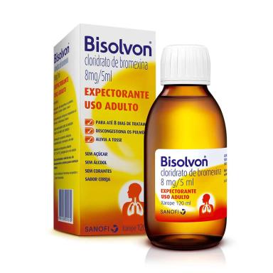 Bisolvon Cloridrato de Bromexina 8mg/5ml Xarope Expectorante Adulto Sabor Cereja 120ml