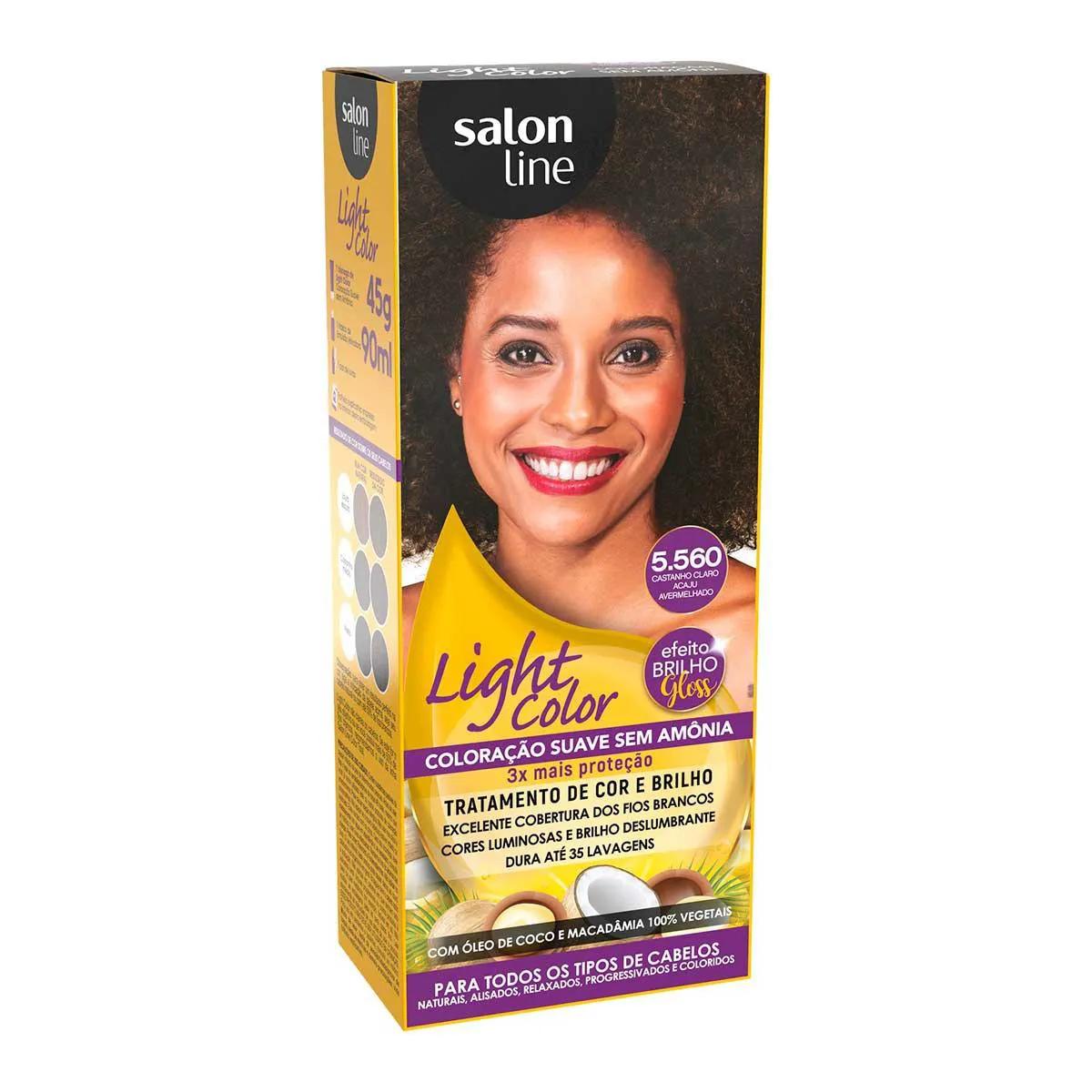 Coloração Suave Salon Line Light Color 5.560 Castanho Claro Acaju Avermelhado com 1 unidade