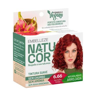 Tintura Suave Natucor 6.66 Vermelho Cereja com 1 Unidade