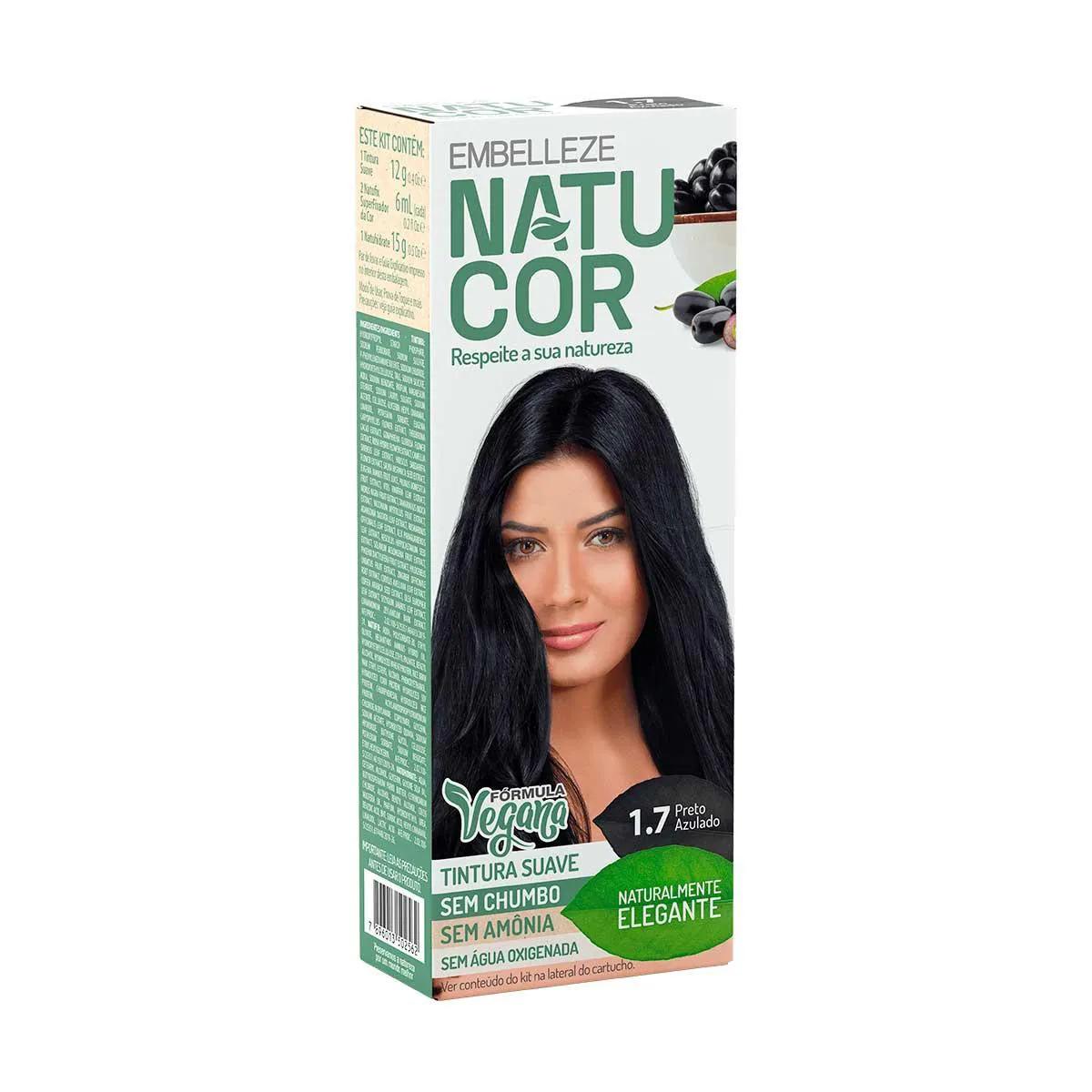 Tintura Suave Natucor 1.7 Preto Azulado com 1 Unidade