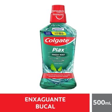Enxaguante Antisséptico Bucal Colgate Plax Fresh Mint Sem Álcool com 500ml