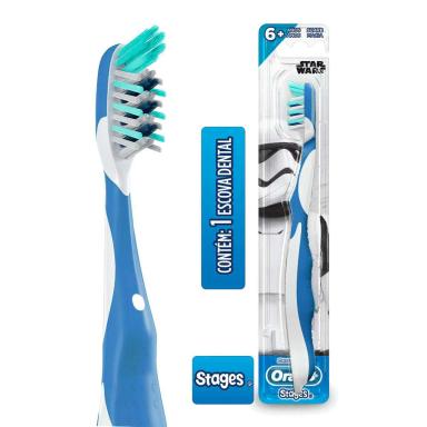 Escova de Dente Infantil Oral-B Stages N°4 Star Wars 6+ Anos Macia com 1 unidade
