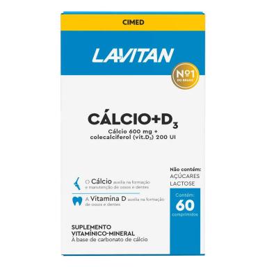 Suplemento Vitamínico Lavitan Cálcio + D3 com 60 comprimidos