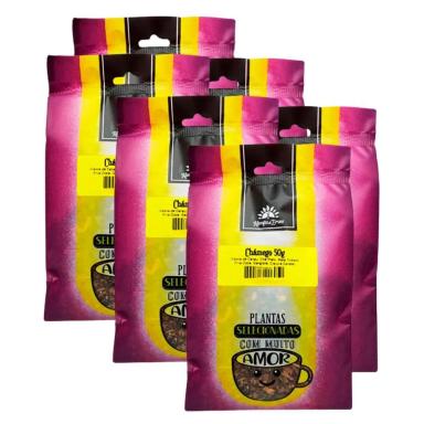 KIT 6 CHAMEGO MISTO DIA 50 GR CADA - CASCA DE CACAU, MATE TOSTADO, ERVA DOCE, GENGIBRE, CRAVO E CANELA KAMPO DE ERVA