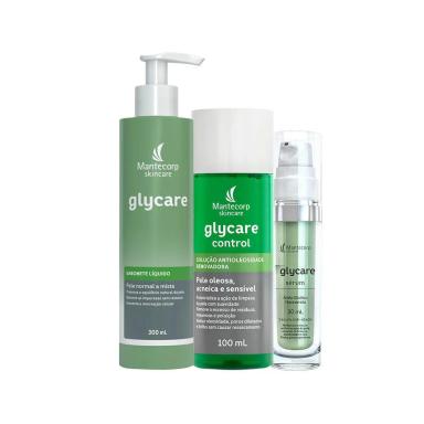 KIT FACIAL MANTECORP GLYCARE - SABONETE E SOLUçãO E SéRUM