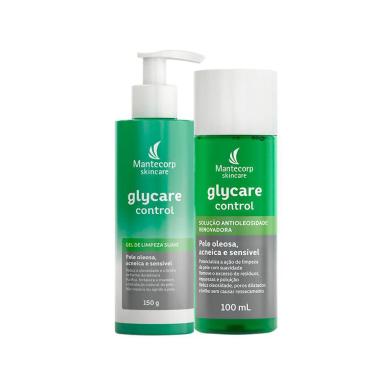KIT FACIAL MANTECORP GLYCARE - GEL E SOLUçãO ANTIOLEOSIDADE 100ML