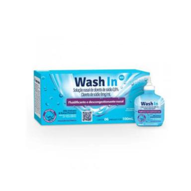 WASH IN SOLUCAO NASAL CLORETO DE SODIO 100ML CAIXA C/6 UNIDADES