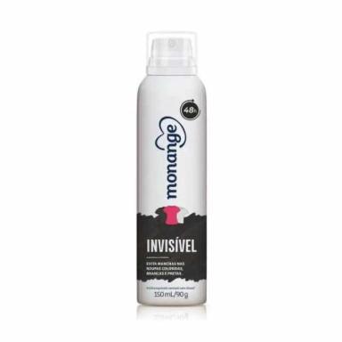 DESODORANTE ANTITRANSPIRANTE MONANGE INVISIBLE SEM ÁLCOOL AEROSOL 150ML