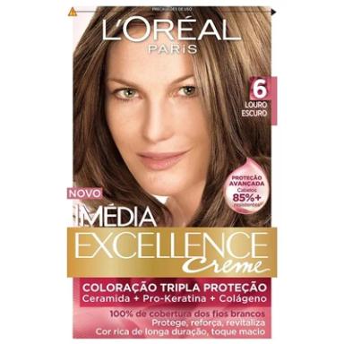 TINTURA IMÉDIA EXCELLENCE CREME L`ORÉAL PARIS - COR 6 LOURO ESCURO