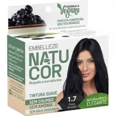 KIT PRáTICO TINTURA PERMANENTE DE CABELO NATUCOR 1.7 JAMELãO