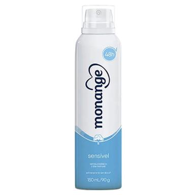 DESODORANTE AEROSOL MONANGE SENSíVEL SEM PERFUME 150ML