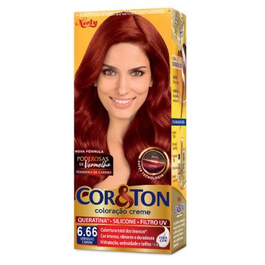 COLORAÇÃO NIELY COR&amp;amp;AMP;TON - TONS VERMELHOS - 6.66 LOURO ESCURO VERMELHO