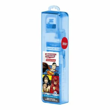 KIT DENTALCLEAN JUSTICE LEAGUE + FIO + ESCOVA + GEL 50G