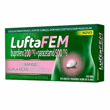 Luftafem Ibuprofeno 200mg + Paracetamol 500mg  6 comprimidos