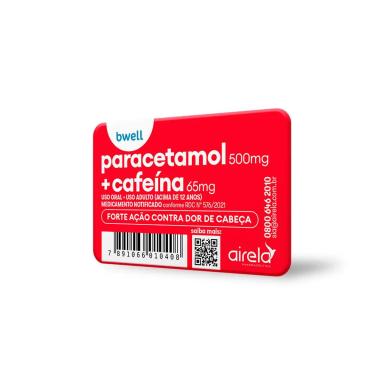 bwell Paracetamol 500mg + Cafeina 65mg 4 comprimidos