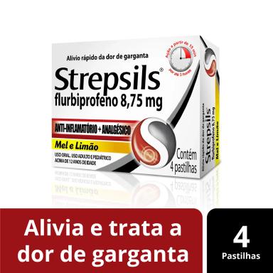 Pastilha Strepsils Mel e Limão 4 unidades