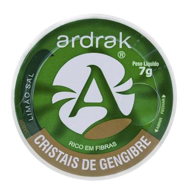 Cristais de Gengibre Ardrak Sabor Limão Sal 7g